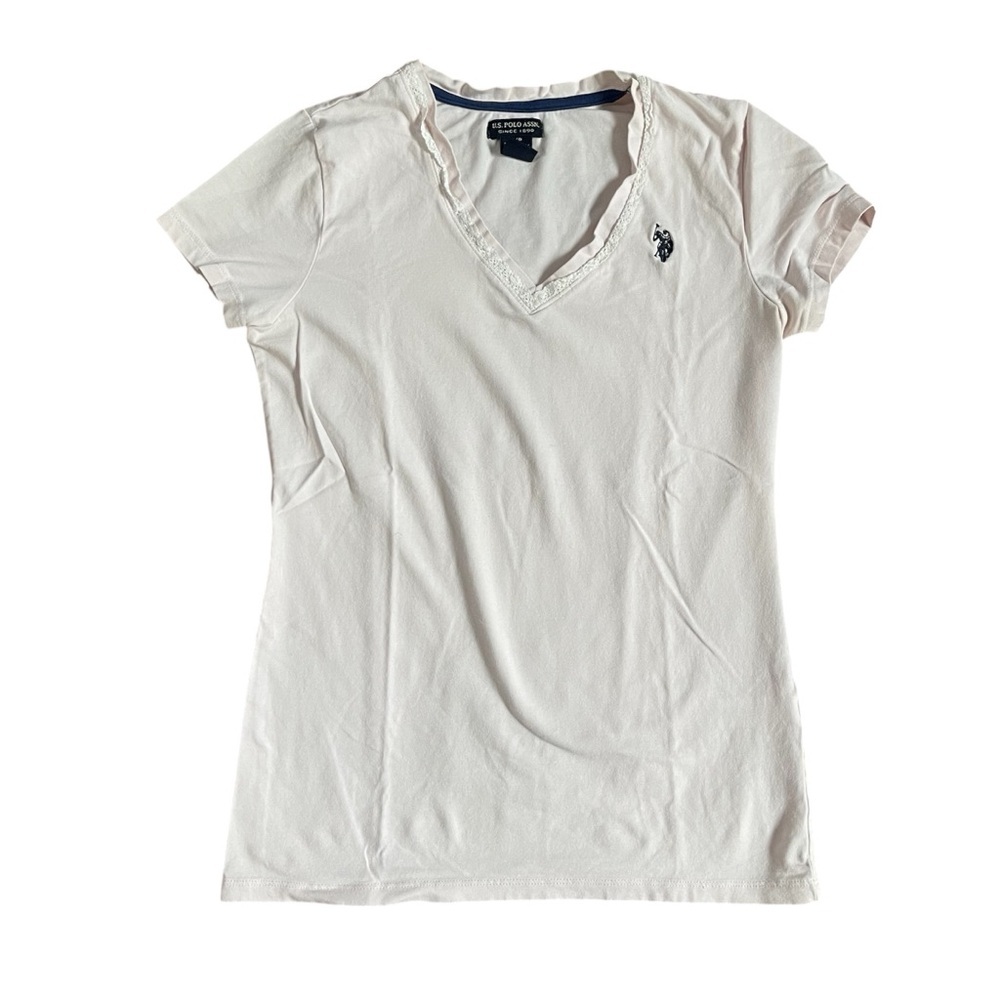 US Polo Assn Light Pink V-neckline T-shirt US S